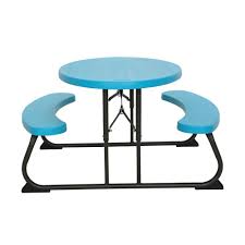 Lifetime Glacier Blue Kids Folding Picnic Table Glacier Blue Bronze Sand Folding Picnic Table Foldable Picnic Table Picnic Table