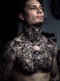 Ink Addicts Around The World Unite Shock Mansion Chest Tattoo Men Full Neck Tattoos Neck Tattoo