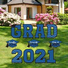 Graduation yard signs and banners. Amazon Com Tatuo 11 Pieces Graduation Yard Sign Decorations Congrats Graduation Lawn Signs 2021 Grad Yard Signs With 23 Stakes For Outdoor Congrats Graduation Party Decoration Supplies Blue Garden Outdoor