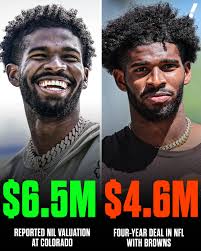 Shedeur Sanders' rookie NFL contract compared to his NIL deal at Colorado  😳 (via on3)