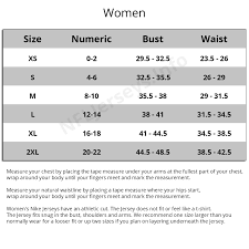 Womens Jersey Size Chart Kasa Immo