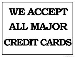 Printable We Accept All Major Credit Cards Sign Credit Card Sign Girl Scout Cookies Booth Major Credit Cards