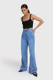 SOFT DENIM WIDE LEG PANTS | Alix