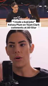 Plum clarified her comments from All-Star weekend where she implied that  Caitlin Clark’s team had nothing to do with the “Pay us what you owe us”  shirt creation because they were hungover., Via ...