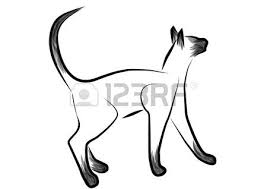 Black And White Siamese Cat Siamese Cat Outline Abstract Cat Isolated On White Stock Vector Cat Outline Cat Silhouette Tattoos Siamese Cat Tattoos