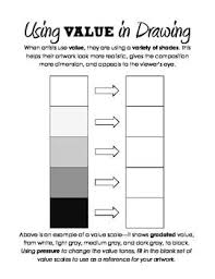 Value Shading Handout With Value Scale Art Handouts Art Worksheets Elementary Art