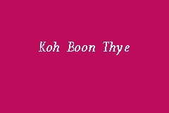 He received a graduate degree from the university of manchester. Koh Boon Thye Advocate And Notary Public In Jalan Tun Razak