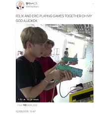 Stray Kids Felix And Eric From The Boyz Are Best Friends Kpop Funny Felix Stray Kids Kpop Memes