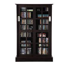 Black dvd cabinet with glass doors. Atlantic Windowpanes Series Wood Media Cabinet With Sliding Glass Doors Espresso 22135624
