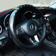 Black And White Steering Wheel Cover 68 28 Cool Rivet Chrome Hearts Real Cow Leather Car Steering Wheel Covers Punk Car Accessories Steering Wheel Cover Car Steering Wheel Cover Steering Wheel