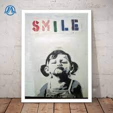 A urban arts é uma galeria de arte diferente. Banksy Graffiti Art Abstract Canvas Painting Posters And Prints Girl Smile Robot And Barcode A4 Urban Wall Canvas Art Home Decor Painting Calligraphy Aliexpress