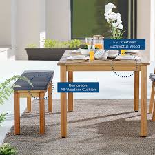 Make these awesome outdoor bench projects for your backyard, porch or deck! Syracuse Outdoor Patio Dining Table And Bench Set Contemporary Modern Furniture Modway