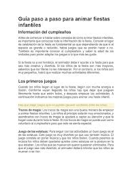 Los asistentes, entre adultos y niños, celebraban un cumpleaños sin cumplir con las medidas de bioseguridad. Guia Paso A Paso Para Animar Fiestas Infantiles Docx Cumpleanos Alimentos