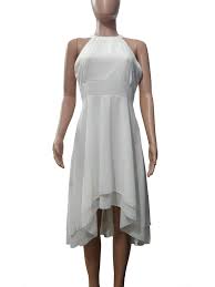 Casual Cold Shoulder Halter Maxi Chiffon Dress For Women Summer Ladies Boho Sleeveless Bea Midi Dress Sleeveless Summer Cocktail Dress Cocktail Evening Dresses