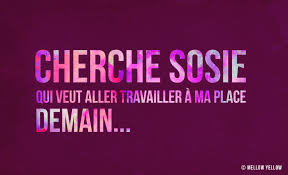 Cherche Soie Qui Veut Aller Travailler A Ma Place Demain Travailleuse Je Te Veux Sosie