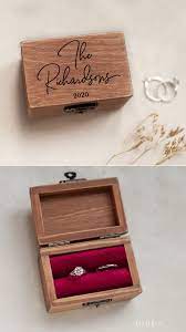 Wedding Ring Box For Ceremony Ring Bearer Box Ring Holder Custom Ring Box Engraved Wooden Personalized Ring Box Ring Jewelry Box Wedding Ring Box Custom Ring Box Wooden Ring Box Wedding