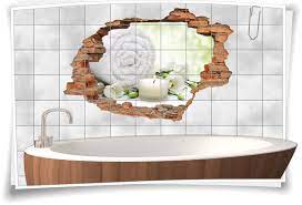 Fliesenaufkleber für einen neuen look im bad. Badezimmer Wellness Fliesen Bild Er Bad Weiss Grun Fliesen Aufkleber 3d Fliesen Tattoo Wand Durchbruch Balance Meditation Entspannung Medianlux Shop