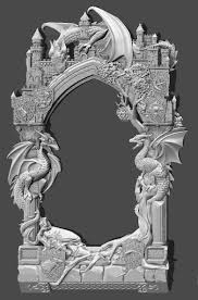 3d Stl Model Frame Dragons Cnc Router Engraver Machine Relief Artcam 3d Printer Oboi Derevo Idei