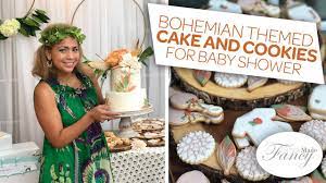 Bohemian Themed Cake And Cookies For Baby Shower Youtube