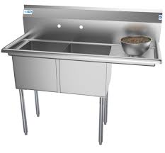 Find your kitchen sink with drainboard easily amongst the 450 products from the leading brands (smeg kitchen sinks with drainboard. Freestanding Stainless Steel 48 In 2 Hole Double Bowl Commercial Kitchen Sink Right Drainboard Walmart Com Walmart Com