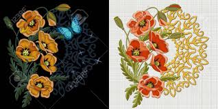 Check spelling or type a new query. Embroidery Pattern Design Floral Wreath With Red And Yellow Royalty Free Cliparts Vectors And Stock Illustration Image 79501820