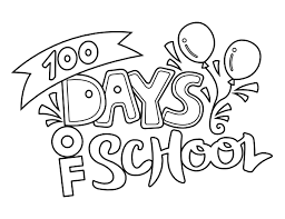 Back to school coloring page for first grade: Printable Simple 100 Days Of School Coloring Page