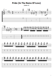 Pride In The Name Of Love Tabs U2 Free Tabs Chords Sheet