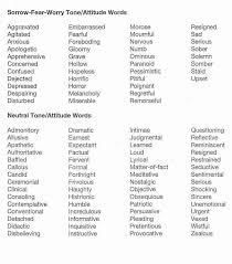 Tone Attiitude Writing Words Book Writing Tips Writing Tips