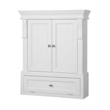 Installing wall cabinets frees up counter space, adds additional storage space and improves the look and functionality of your kitchen. Home Decorators Collection Naples 26 1 2 In W X 32 3 4 In H X 8 In D Bathroom Storage Wall Cabinet In White Nawo2633 The Home Depot