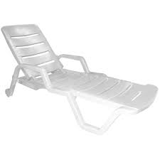 Unbranded Patio Chaise Lounge In White 8010 48 4300 The Home Depot Patio Lounge Chairs Patio Chaise Lounge White Chaise Lounge