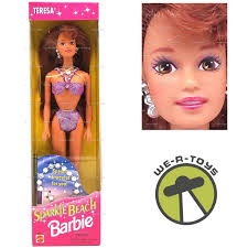 SPARKLE BEACH TERESA BARBIE FASHION DOLL WITH SPARKLY BRACELET free USA  shipping $19.95