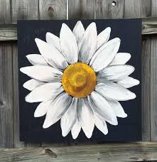 Black And White Canvas Painting For Beginners Painting Ideas On Canvas Acrylic Canvas Painting Ideas Diy Painting For Beginners Sunflower Paintin Black Canvas Paintings Daisy Painting Canvas Art Painting