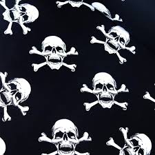 Check spelling or type a new query. 100 Cotton Fabric Skull Crossbones Pirate Halloween Skeleton 150cm Wide