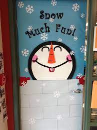 Reindeer and christmas tree door decoration. Pretty Christmas Door Decoration Ideas Winter Classroom Door School Door Decorations Winter Door Decorations