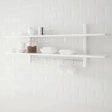 Varde Vagghylla Med 5 Krokar Vit 140x50 Cm Ikea I 2020 Vagghyllor Ikea Tvattstuga Inredning