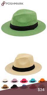 Unisex Lime Green Paper Straw Panama Hat Panama Hat Straw Panama Hat Lime Green