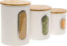 Browse our extensive range, and filter for additional options like brand, color. Mindful Design 3 Piece Modern Canister Set With Bamboo Lid Metal Kitchen Bins Ebay