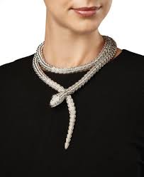 From Sotheby S An Impressive Diamond Serpenti Necklace Bulgari Designed As A Snake Composed Of Attenuated Scales High Jewelry Diamond Eyes Snake Necklace