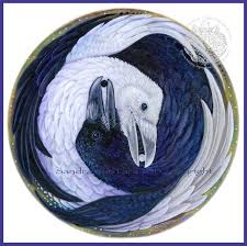 Black And White Raven Art Ravens Black And White Yin Yang Print Etsy In 2020 Raven Art Yin Yang Art