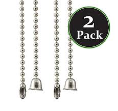 Pack Of 2 Ceiling Fan Pull Chain Extender Pull Chain Extension 36 Inch Brushed Nickel 3 Feet Beaded C Ceiling Fan Pull Chain Fan Pull Chain Ceiling Fan Pulls