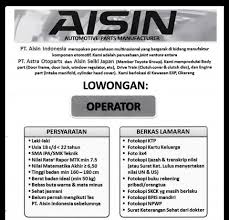 Alamat pt cabinindo putra ejip. Loker Cikarang Pt Aisin Indonesia Automotive Info Lowongan Kerja Gratis