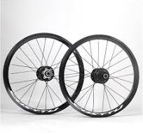 Generic Set di Ruote per Bici Pieghevoli 16''/349/18''/20''/451 Ruote per Freni a Disco Cerchi a Doppia Parete Sgancio rapido 24H Mozzo in Fibra di ...