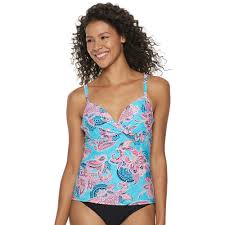 Womens Croft Barrow Twisted Push Up Tankini Top