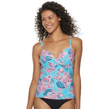 Womens Croft Barrow Twisted Push Up Tankini Top