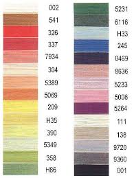 Gudebrod Silk Thread Color Card Lacis Color Card Silk