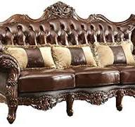 Amazon.com: Furniture of America Veliah Top Grain Leather ...