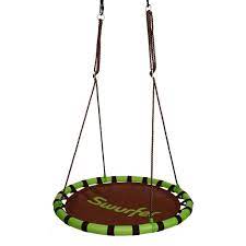 Giant saucer swing in elite rainbow with bonus carabiners and flags. Swurfer Orbit 40 In Cool Feel Mesh Padded Multi Person Saucer Tree Swing Ssw40 0003 The Home Depot