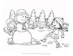 Snowball Fight Coloring Page Coloring Pages Winter Winter Drawings Coloring Pages