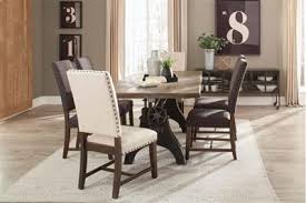 Clooney 5 Piece Dining Set In Brown Finish By Scott Living 109111 5 Industrial Dining Table Dining Table Black Metal Leg Dining Table