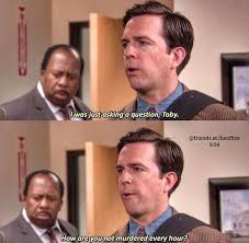I Love How Andy Adopted Michael S Hatred For Toby The Office Andy The Office Show Toby The Office